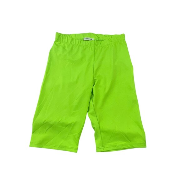 Kids Neon Green Leggings Size Medium Pull On Bottoms - Picture 1 of 5